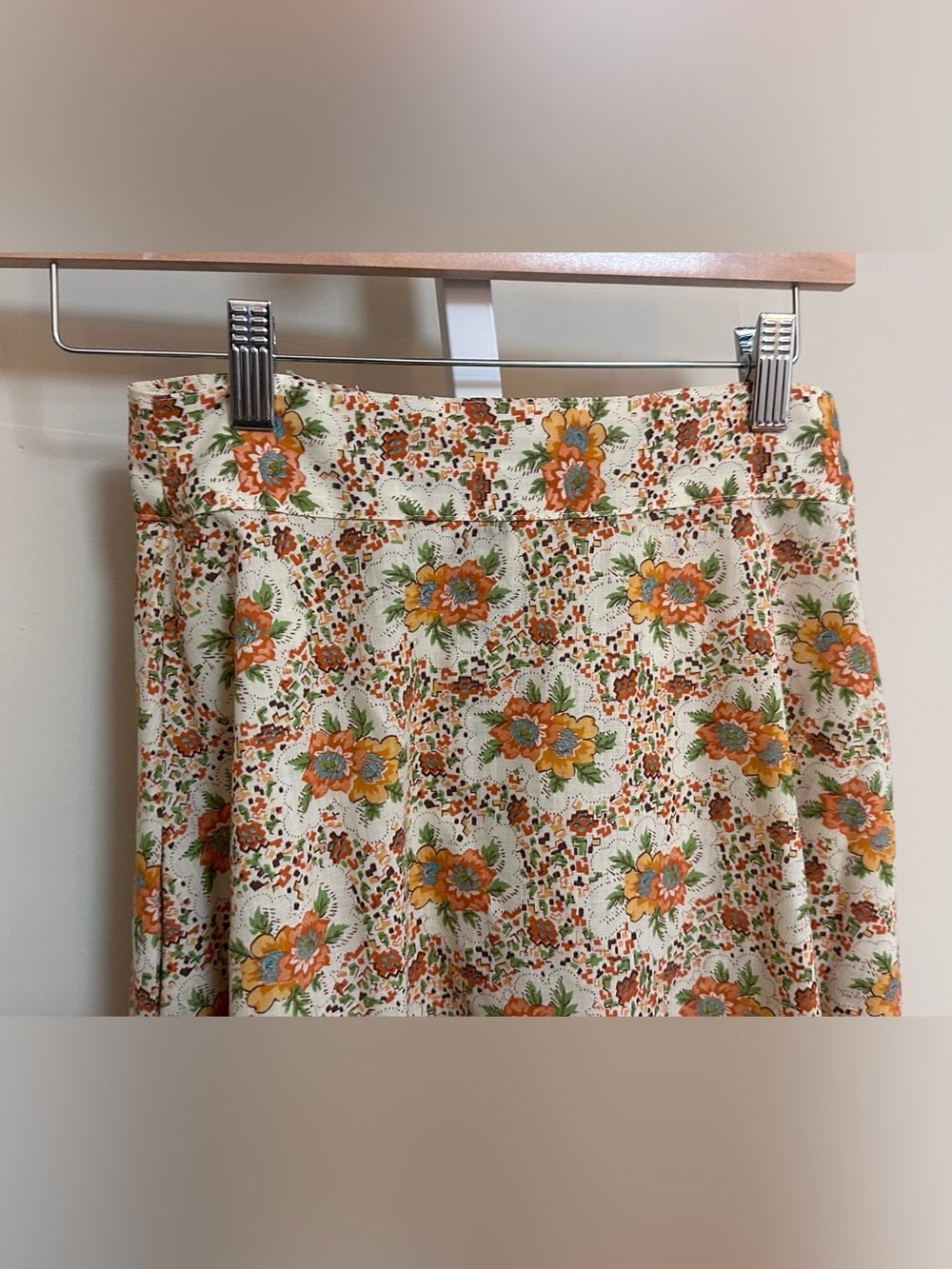 Vintage 70s Floral Prairie Maxi Skirt XS 24 Waist Cottagecore Boho - Picture 6 of 8